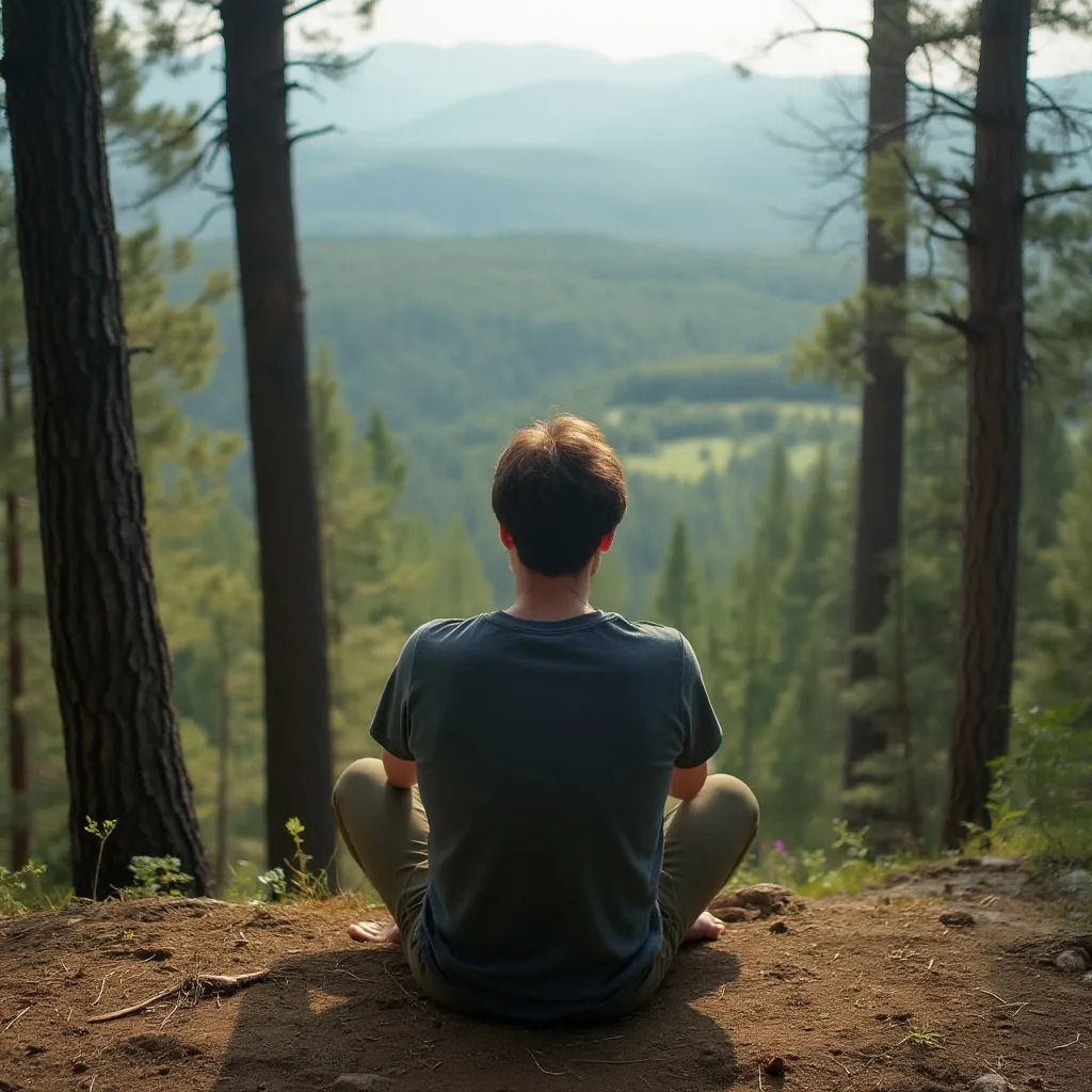 Moment de réflexion lors d'une retraite en nature